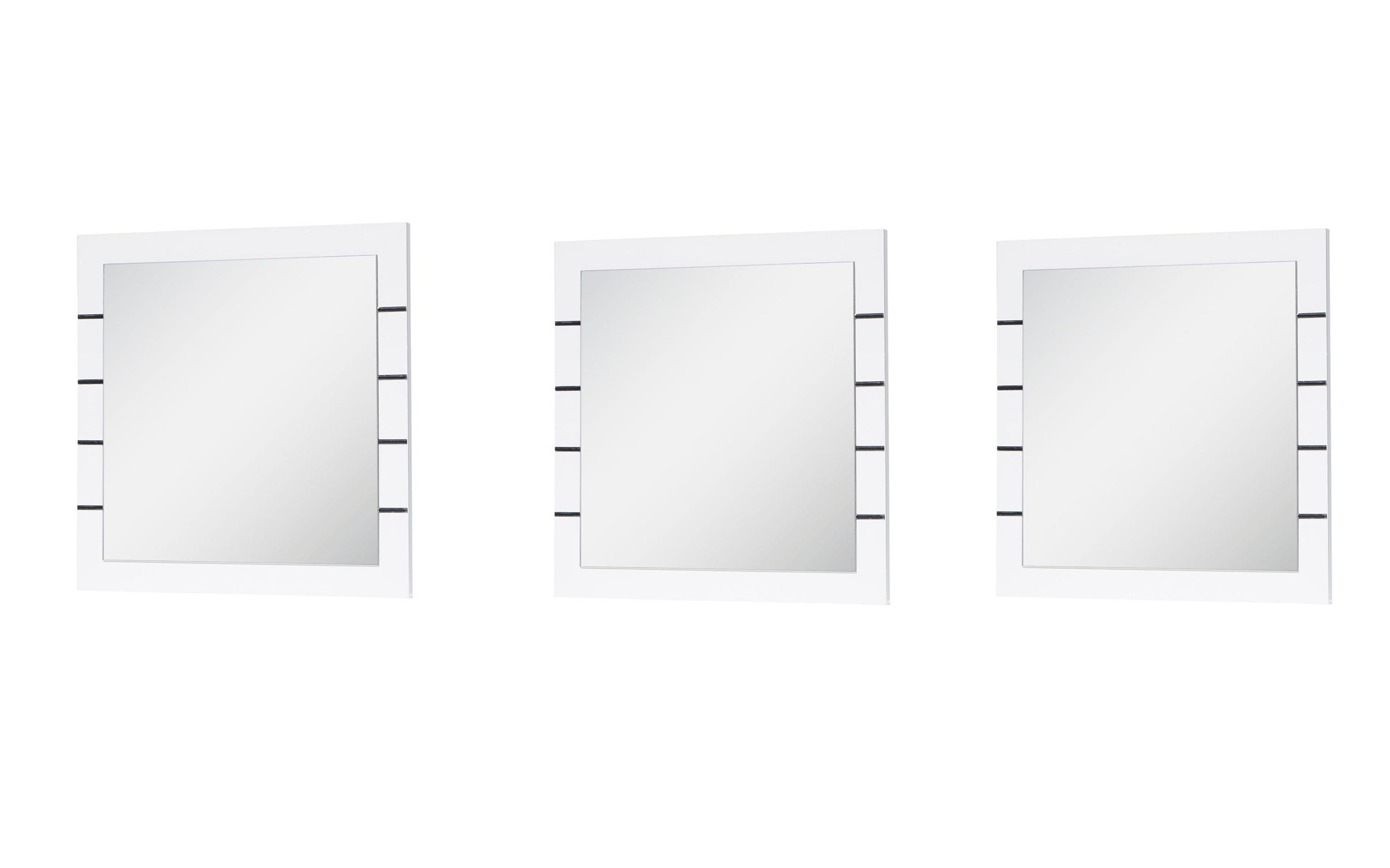 Σετ 3 τεμ. καθρέφτες  Lin, alpine white + λευκό + μαύρο γυαλιστερό  1